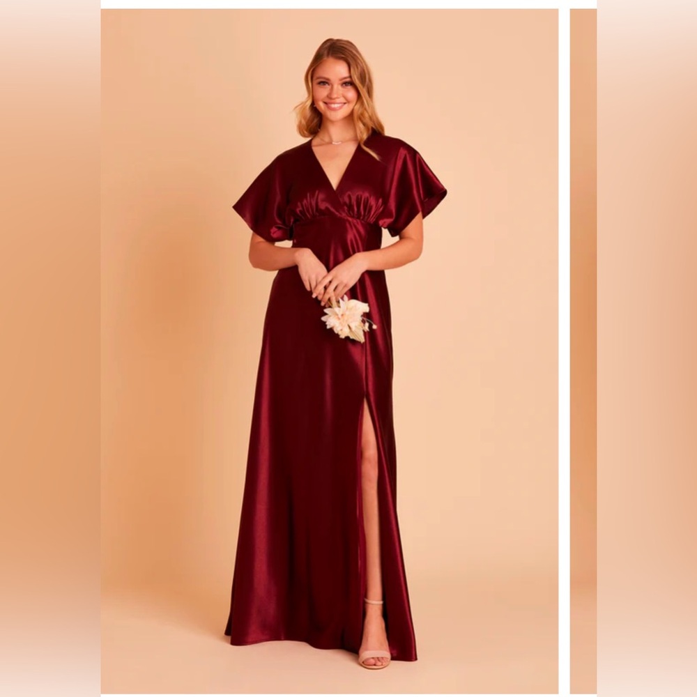 Women’s Birdy Grey Satin Jesse Kimono Dress in Cabernet
